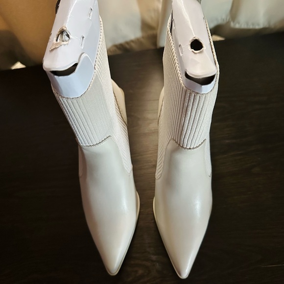 ALDO Cream Ribbed Sock Boots - Picture 4 of 5